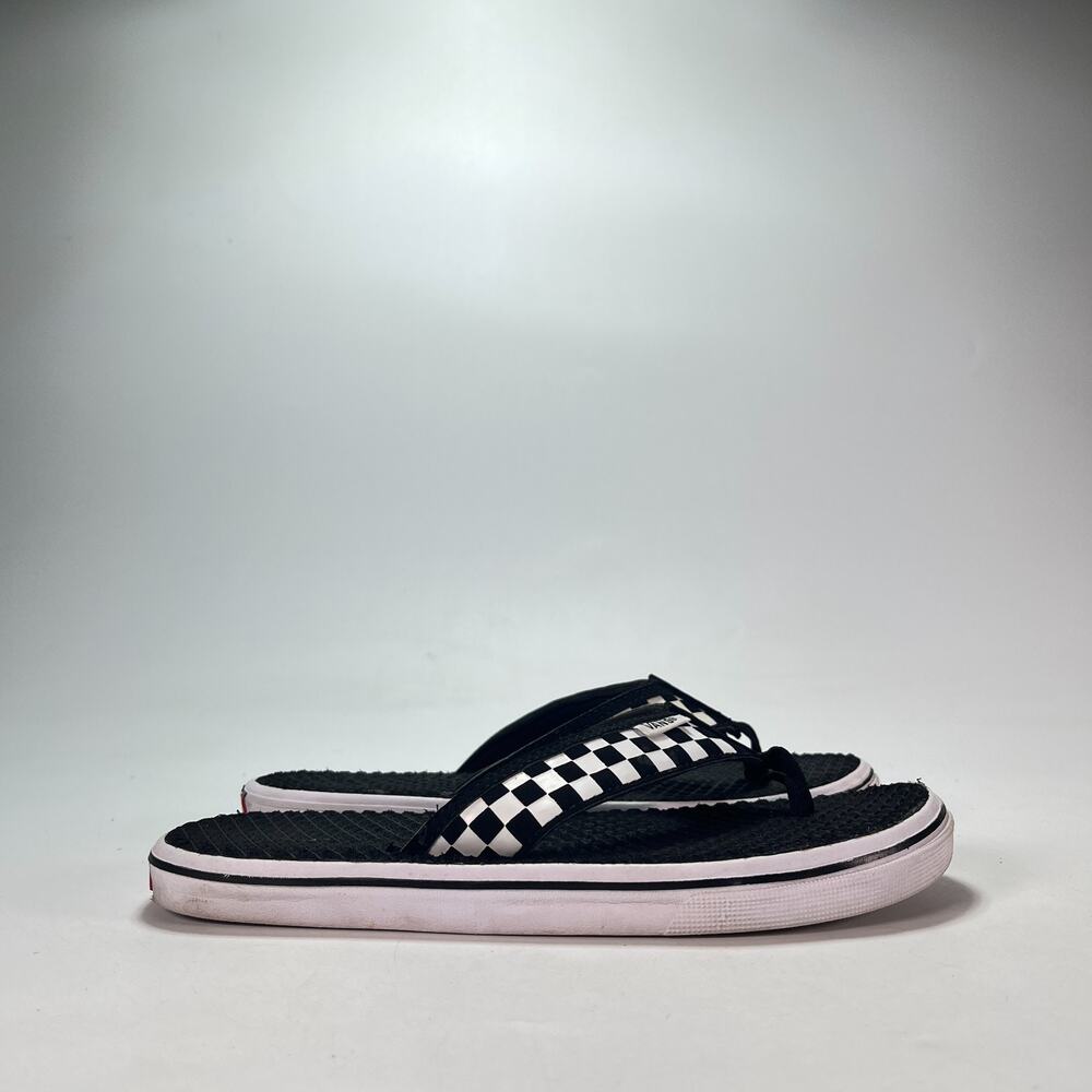 Vans La Costa Lite Black White Checkerboard Casual Flip Flop Sandals Mens Size 7